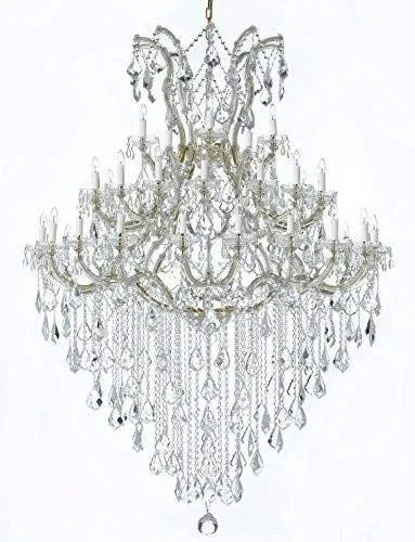 Set of 2-1 Maria Theresa Chandelier Empress Crystal (Tm) Lighting H 50" W 37" and 1 Large Foyer/Entryway Maria Theresa Empress Crystal (tm) Chandelier Lighting! H 72" W 52" - B12/21510/15 1   GOLD/B13/2756/36 1