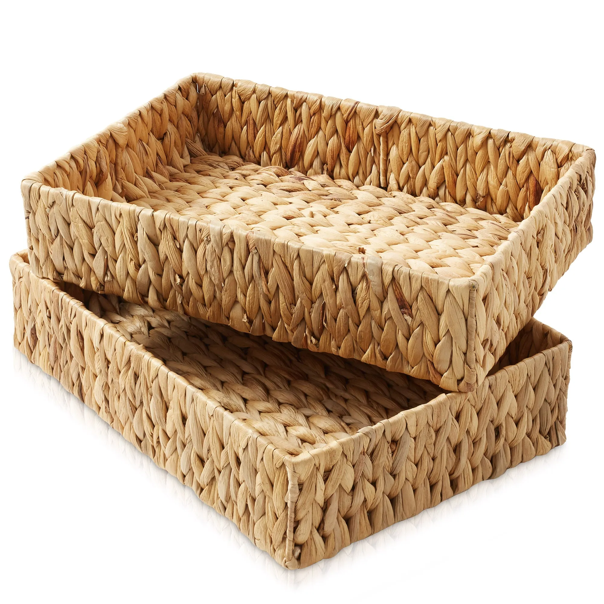 (Set of 2) Bathroom Storage Baskets, Seagrass - Water Hyacinth