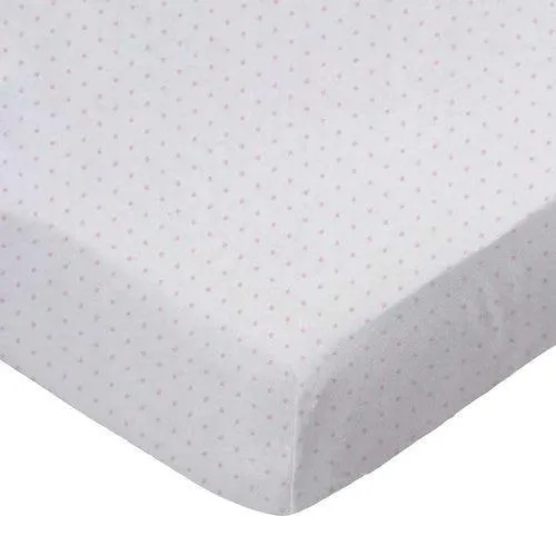 SheetWorld Fitted Youth Bed Sheet - 100% Cotton Jersey - Pink Pindot,