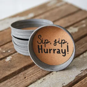 Sip, Sip, Hurray Mason Jar Lid Coaster