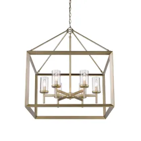 SMYTH 6 LIGHT CHANDELIER, WHITE/GOLD