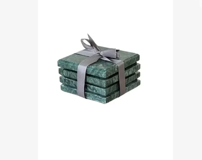 Square Marble Coasters set of 4 Green