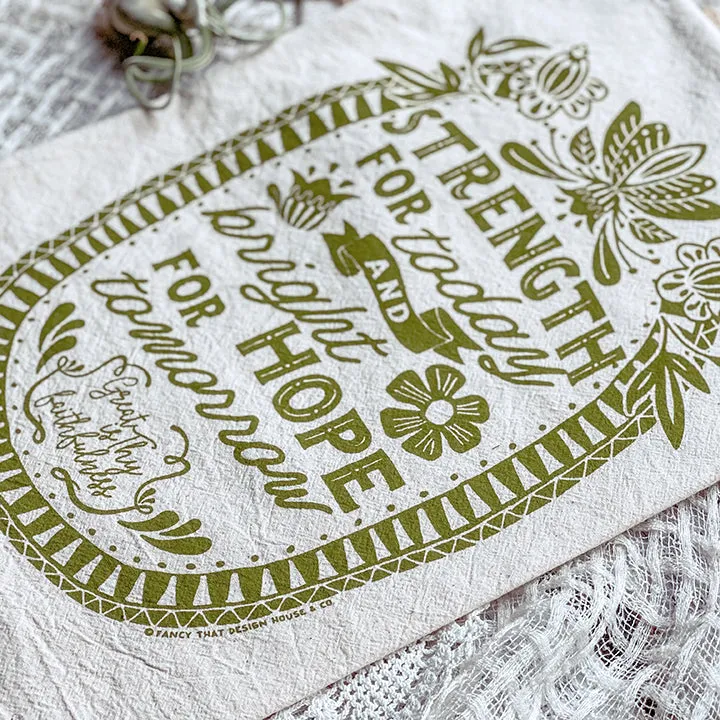 Strength for Today, Bright Hope for Tomorrow Hymn Tea Towel