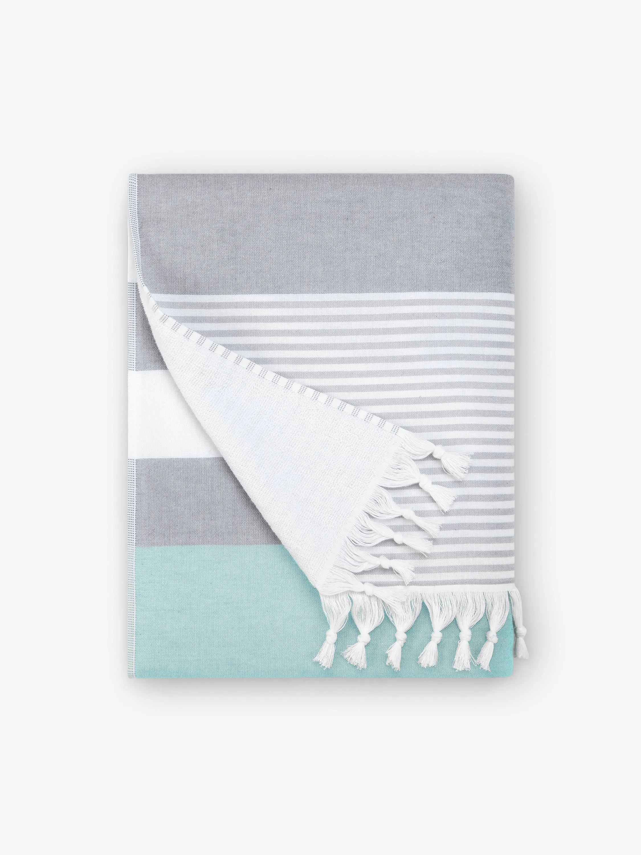 Teal & Gray Cape Cod Turkish Towel