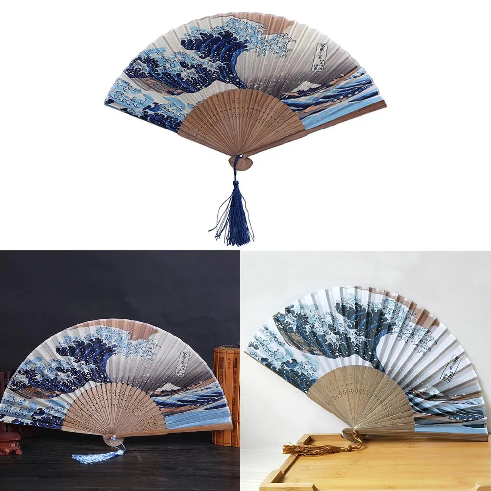 TEEK - Bamboo Folding Tassel Hand Fan