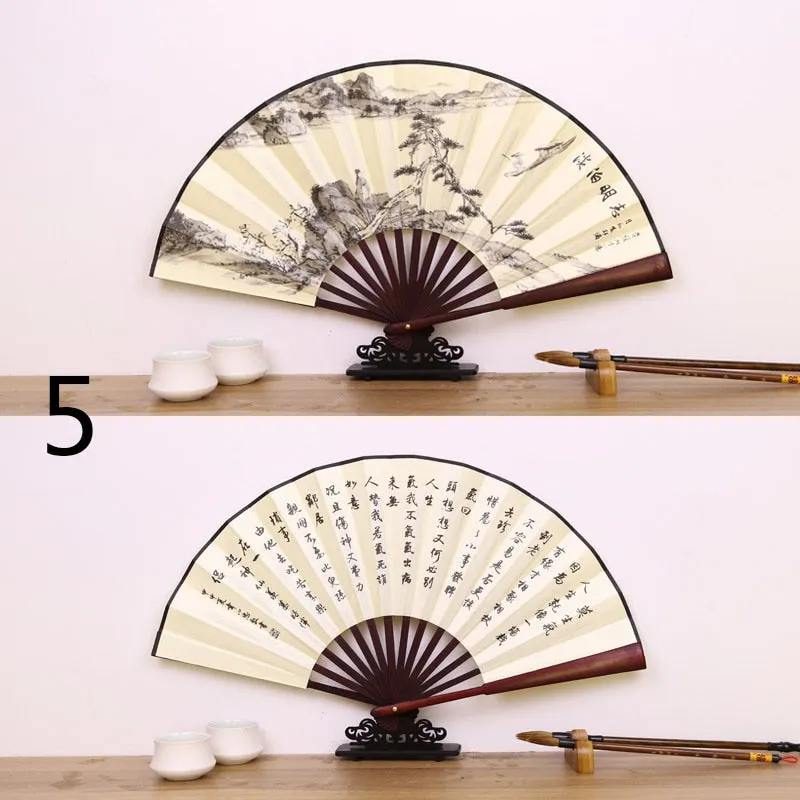 TEEK - Retro Folding Bamboo Handle Hand Fan