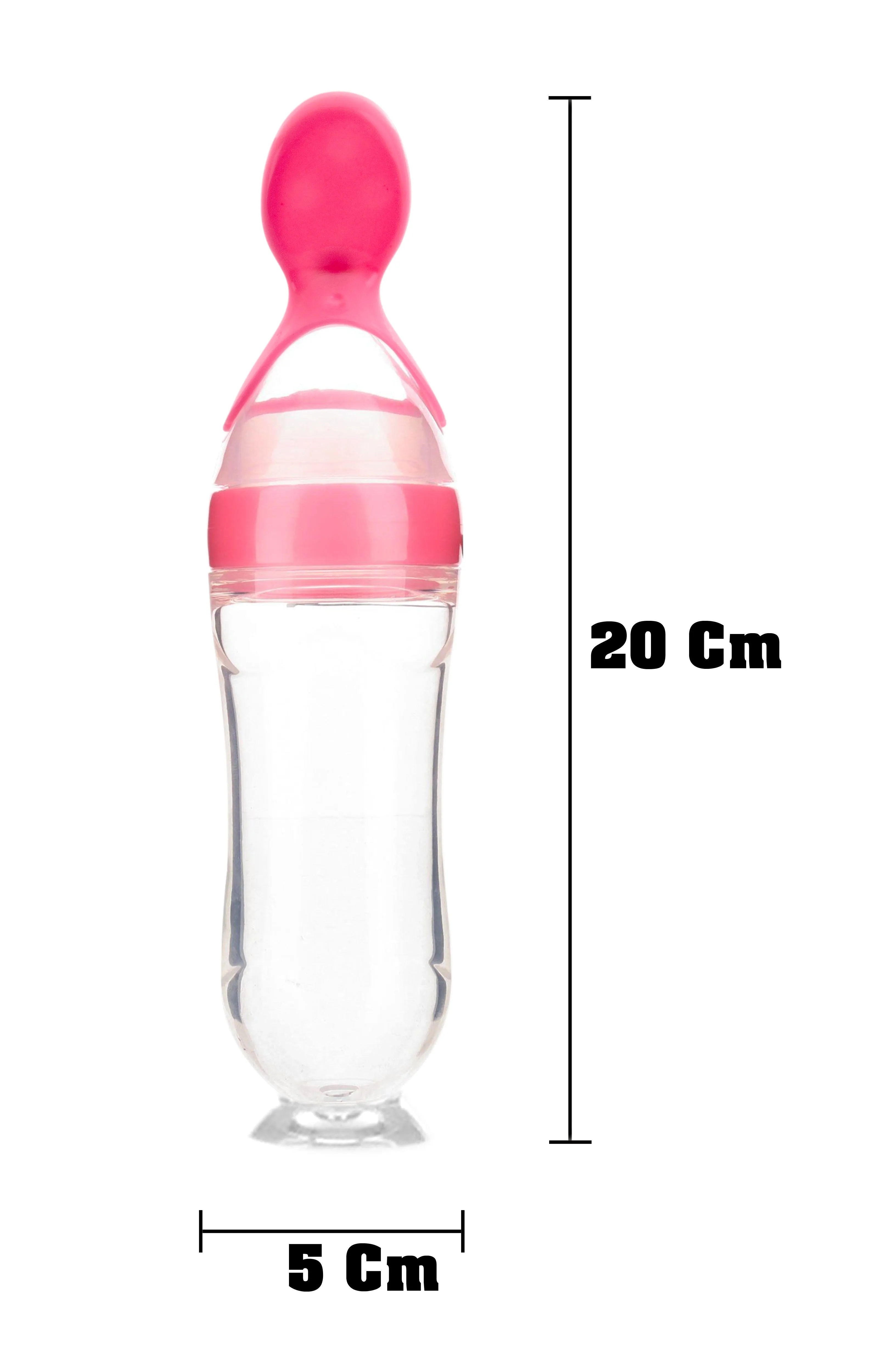 THE LITTLE LOOKERS Infant Baby Squeezy Food Grade Silicone Bottle Feeder with Soft Silicon Baby Feeding Used for Semi Solid |Spoon Feeder| Cerelac Feeder| Rice Paste Milk Food Feeder (90ml, Pink & Yellow)