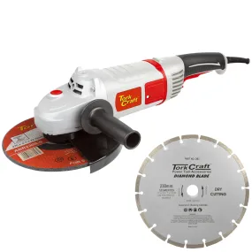 Tork Craft Angle Grinder 230Mm Tcag0230 C/W Db3 Seg Diamond Blade