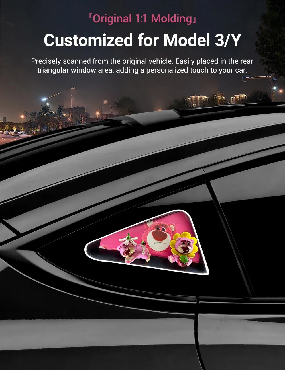 Triangle Window Ambient Light For Tesla Model 3/Y【Lotso Bear】