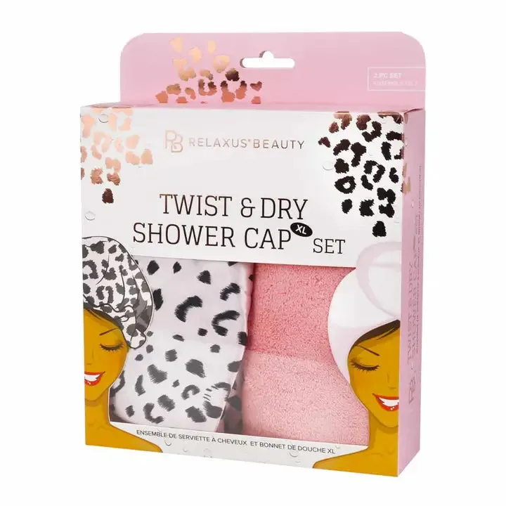 Twist N' Dry Towel and Xl Shower Cap Set