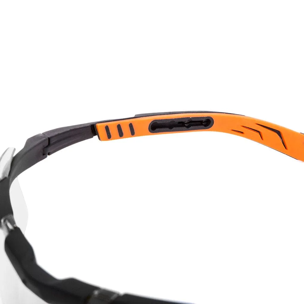 Univet 5X6 Sporty Design Wrap-around Safety Glasses Clear Lens