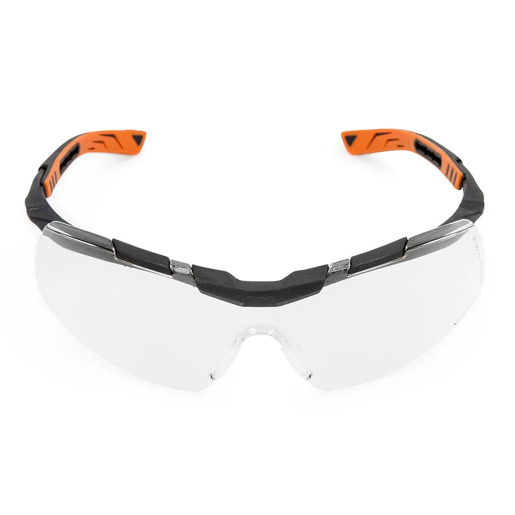 Univet 5X6 Sporty Design Wrap-around Safety Glasses Clear Lens