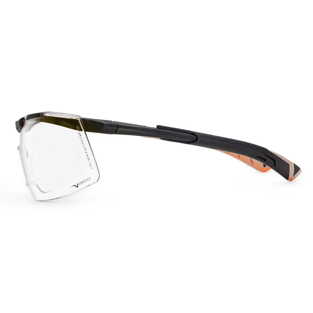 Univet 5X6 Sporty Design Wrap-around Safety Glasses Clear Lens