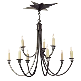 VENETIAN TWO TIER CHANDELIER, BRONZE