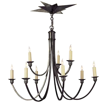 VENETIAN TWO TIER CHANDELIER, BRONZE