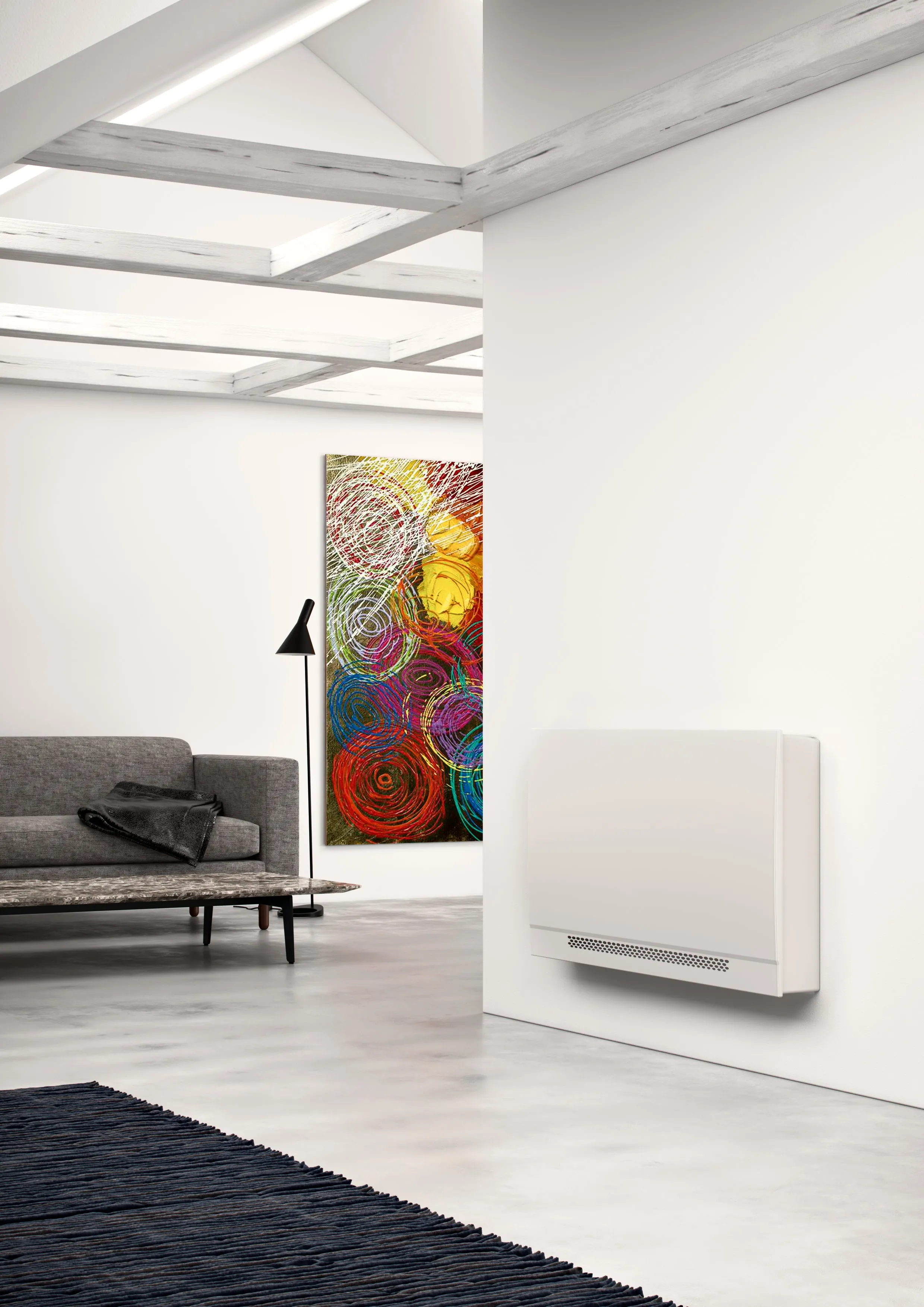 Ventilconvettore Slim Fan con Mobile Sabiana WHISPER CFF-ECM-MV-CB-T 50 con Comando Digitale Wi-Fi e BT e Motore Inverter