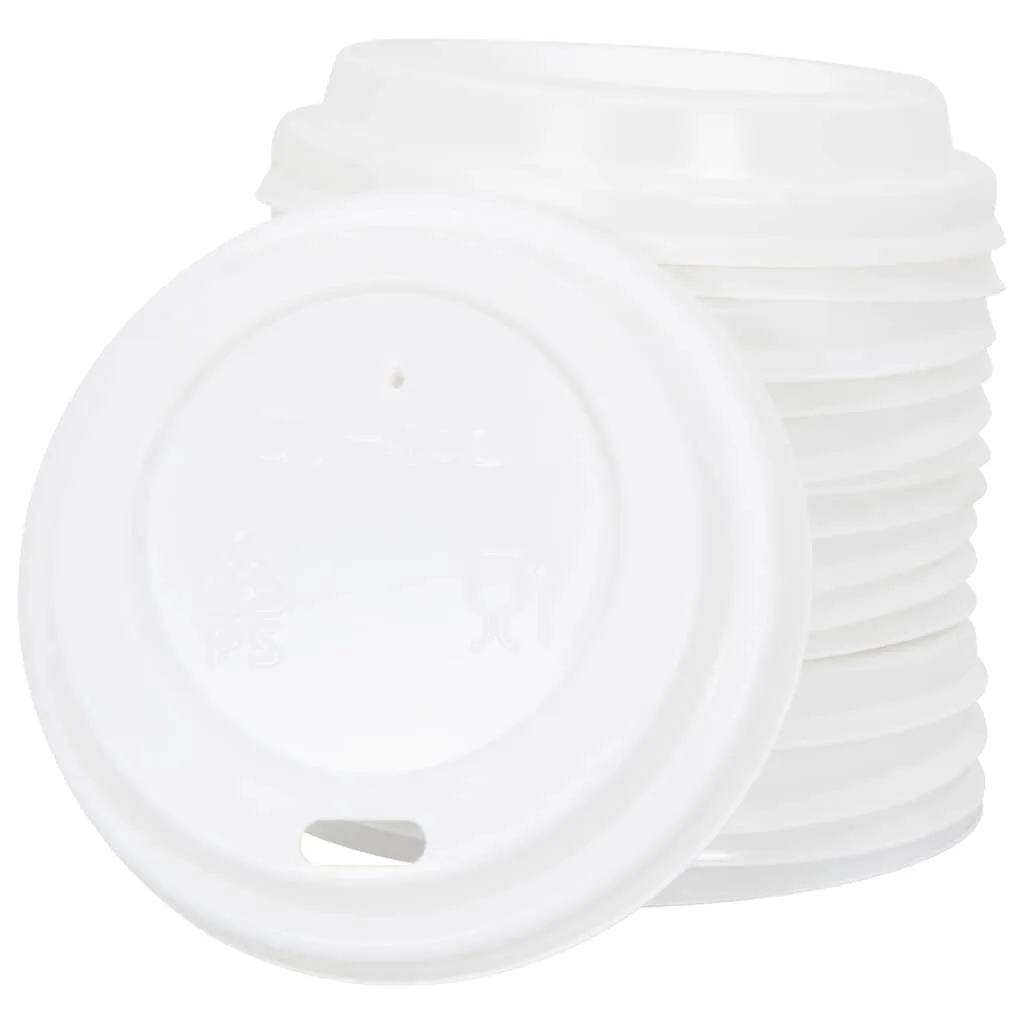 vidaXL Paper Coffee Cup Lids Ø60 mm 4oz 1000 pcs White Plastic