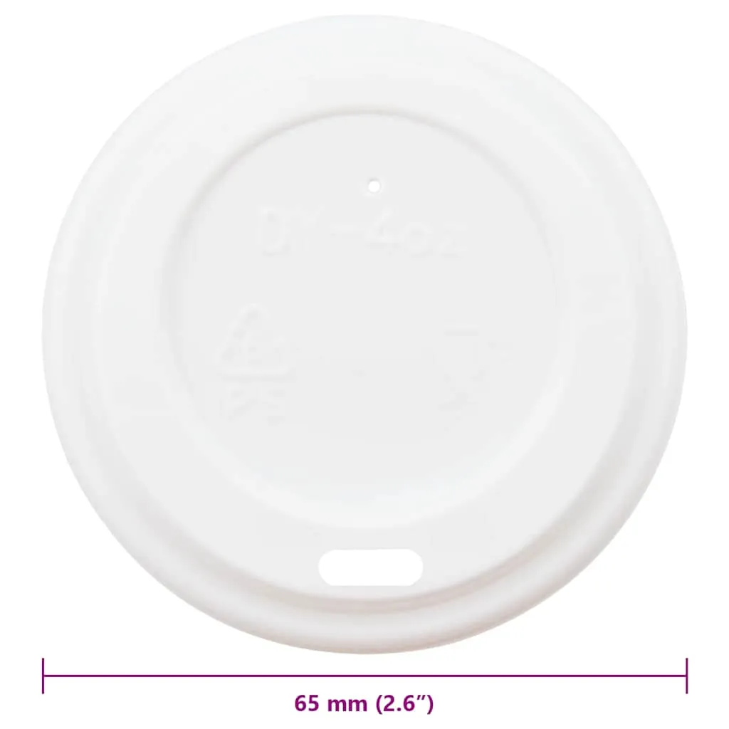 vidaXL Paper Coffee Cup Lids Ø60 mm 4oz 1000 pcs White Plastic