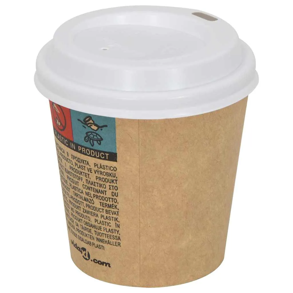 vidaXL Paper Coffee Cup Lids Ø60 mm 4oz 1000 pcs White Plastic