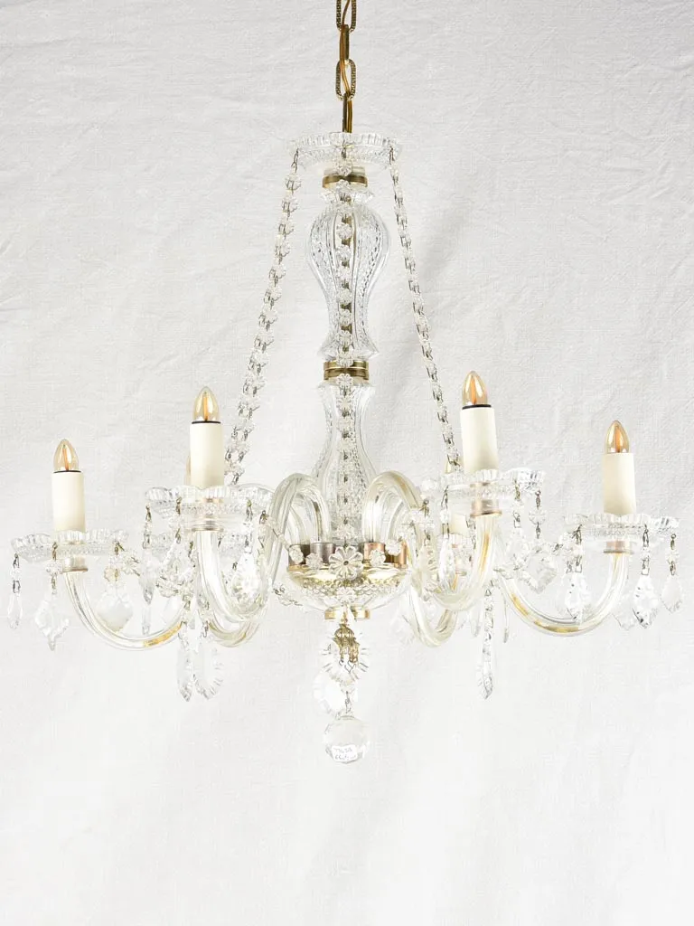 Vintage 6 light glass chandelier 23¾" diameter