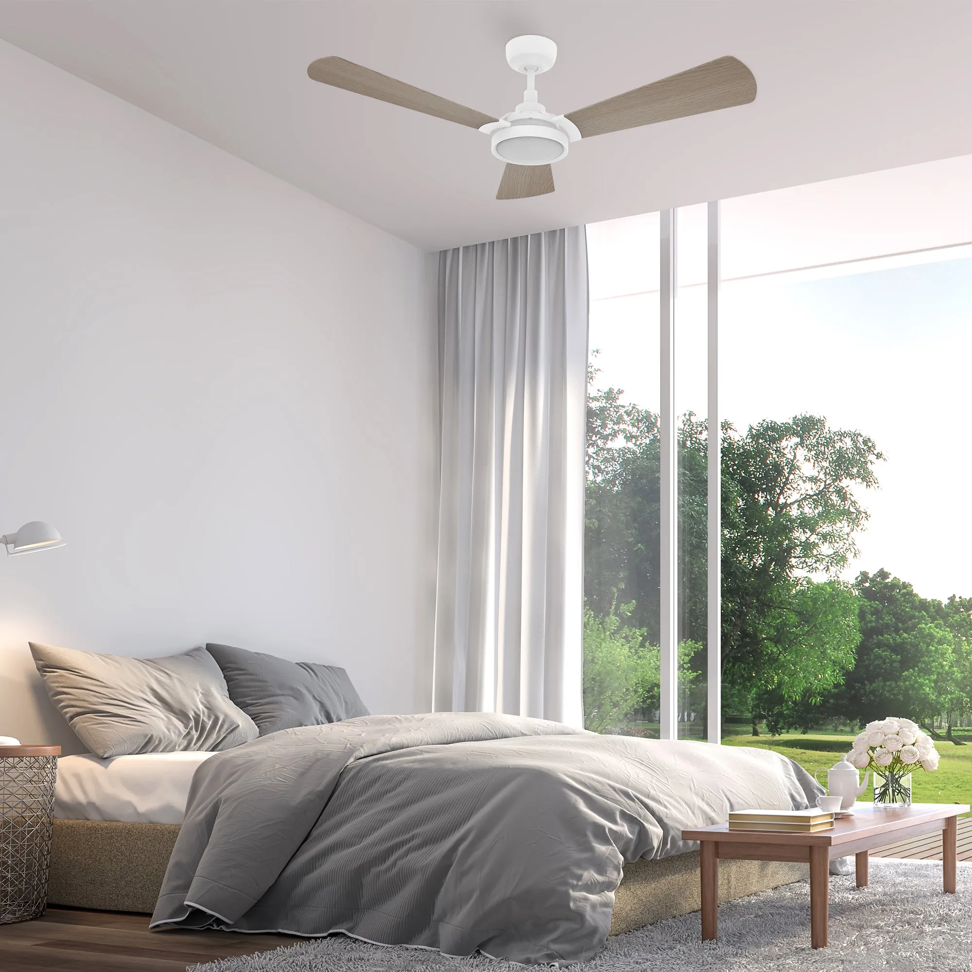 Viter Outdoor Ceiling Fan with Dimmable LED Light Remote-Smart 52"