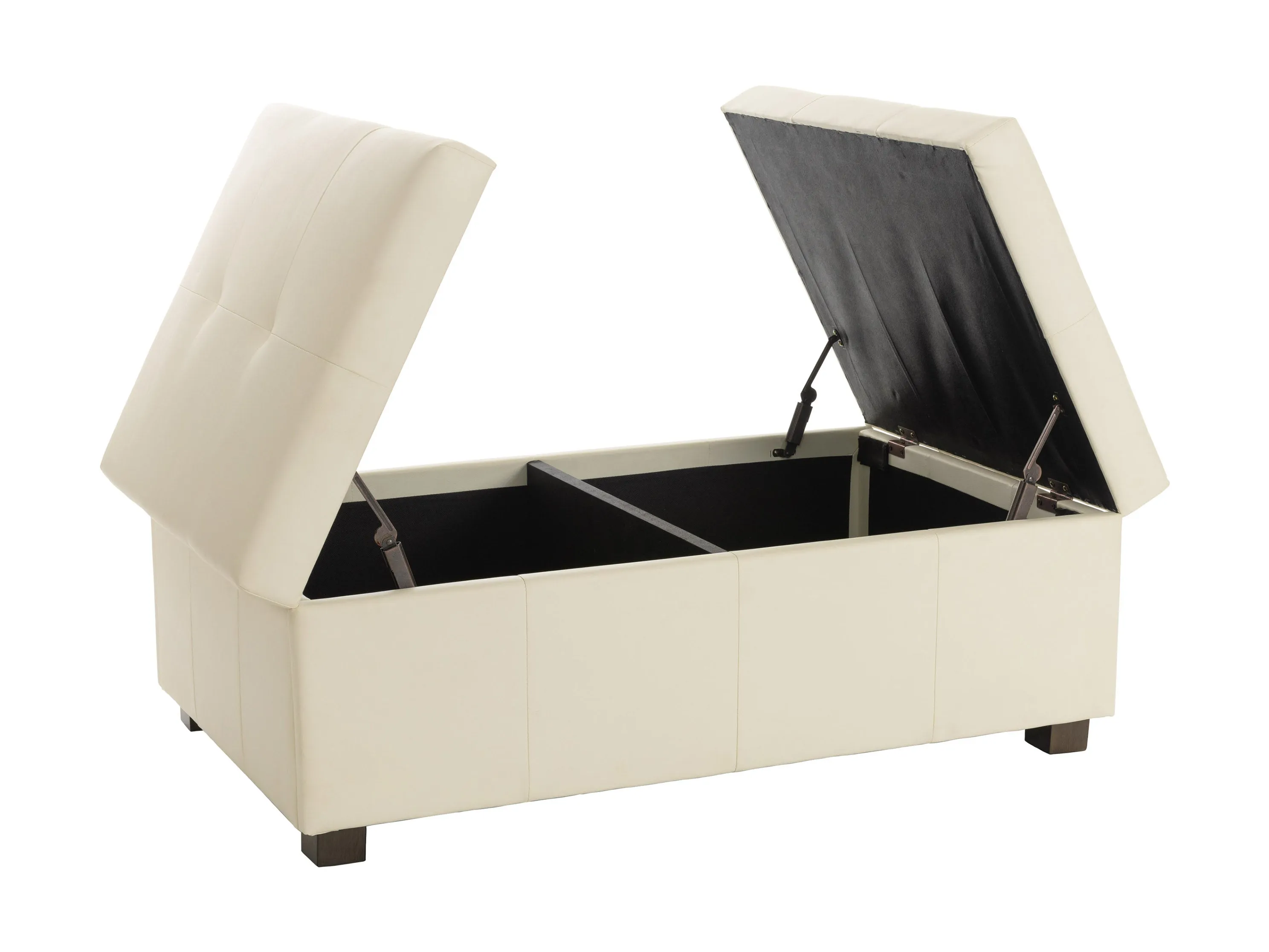 Warm White Deluxe Storage Ottoman