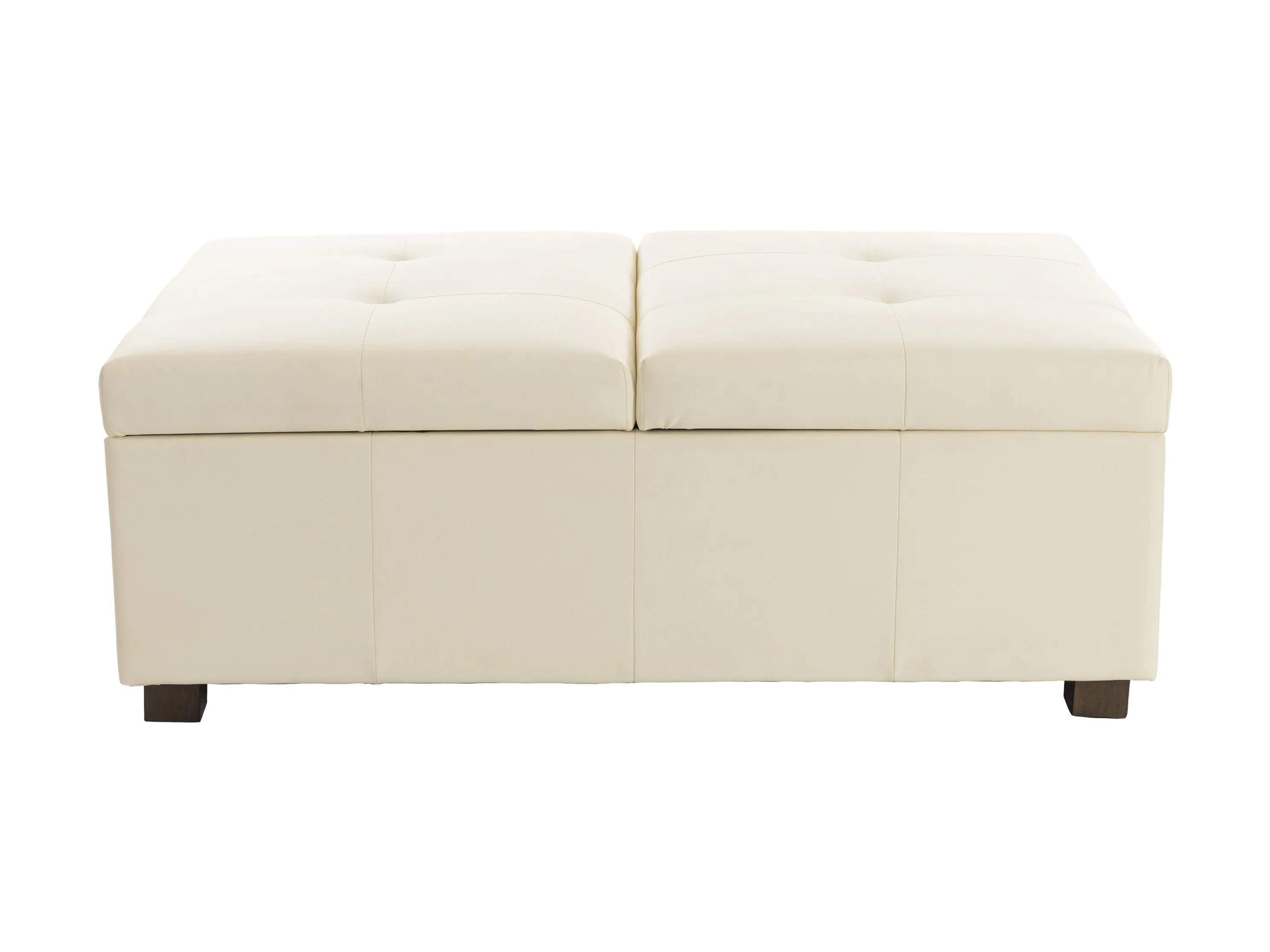 Warm White Deluxe Storage Ottoman