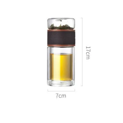 Water Bottle Travel Drinkware Double Wall Glass Tea Infuser Tumbler