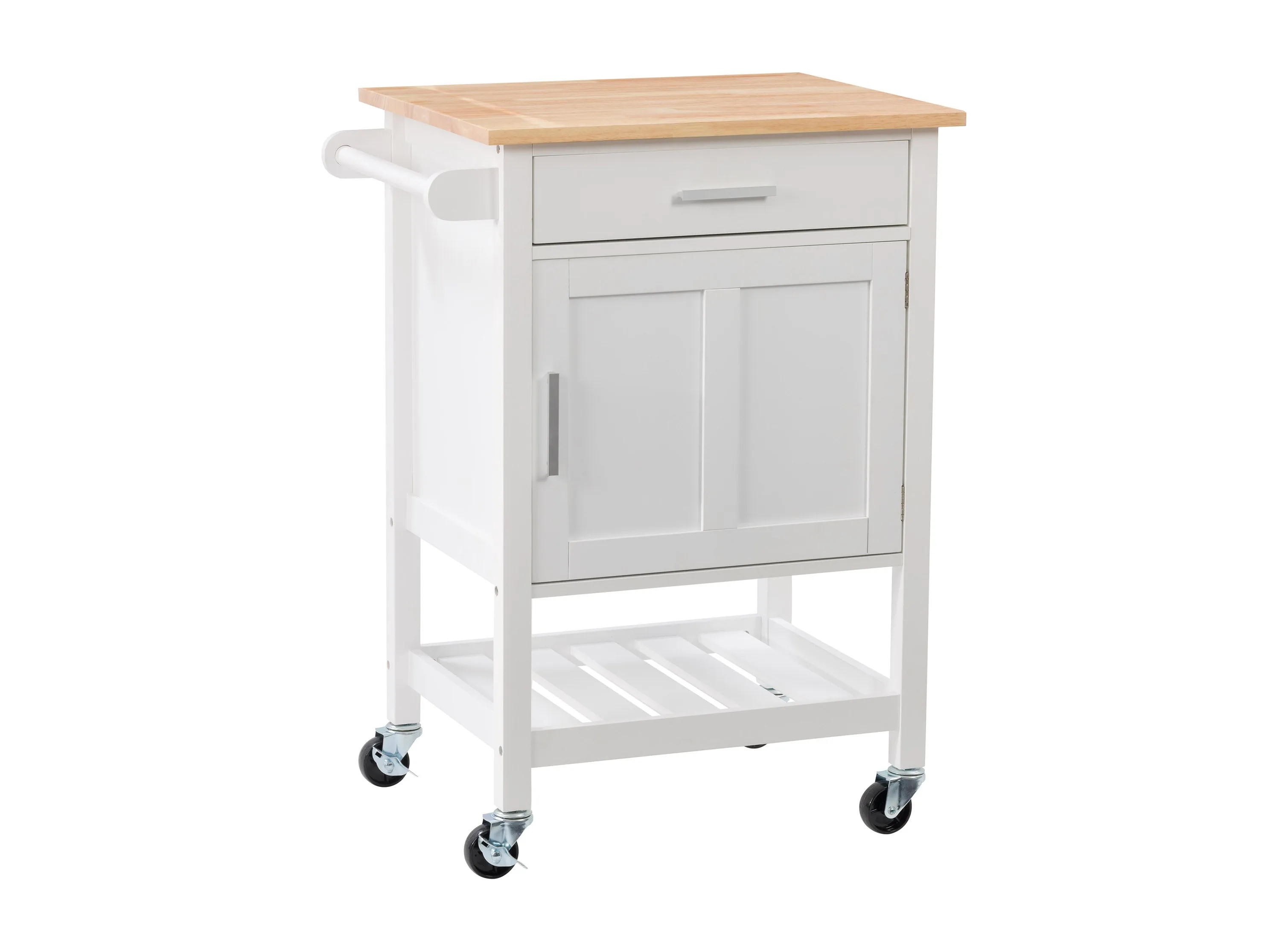 White Kitchen Cart on Wheels