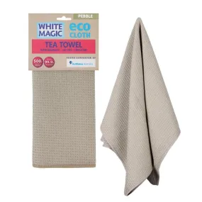 White Magic Microfibre Tea Towel Pebble