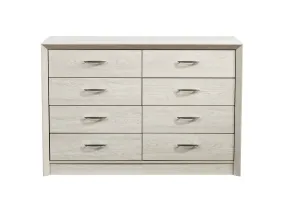 White Washed Oak 8 Drawer Dresser