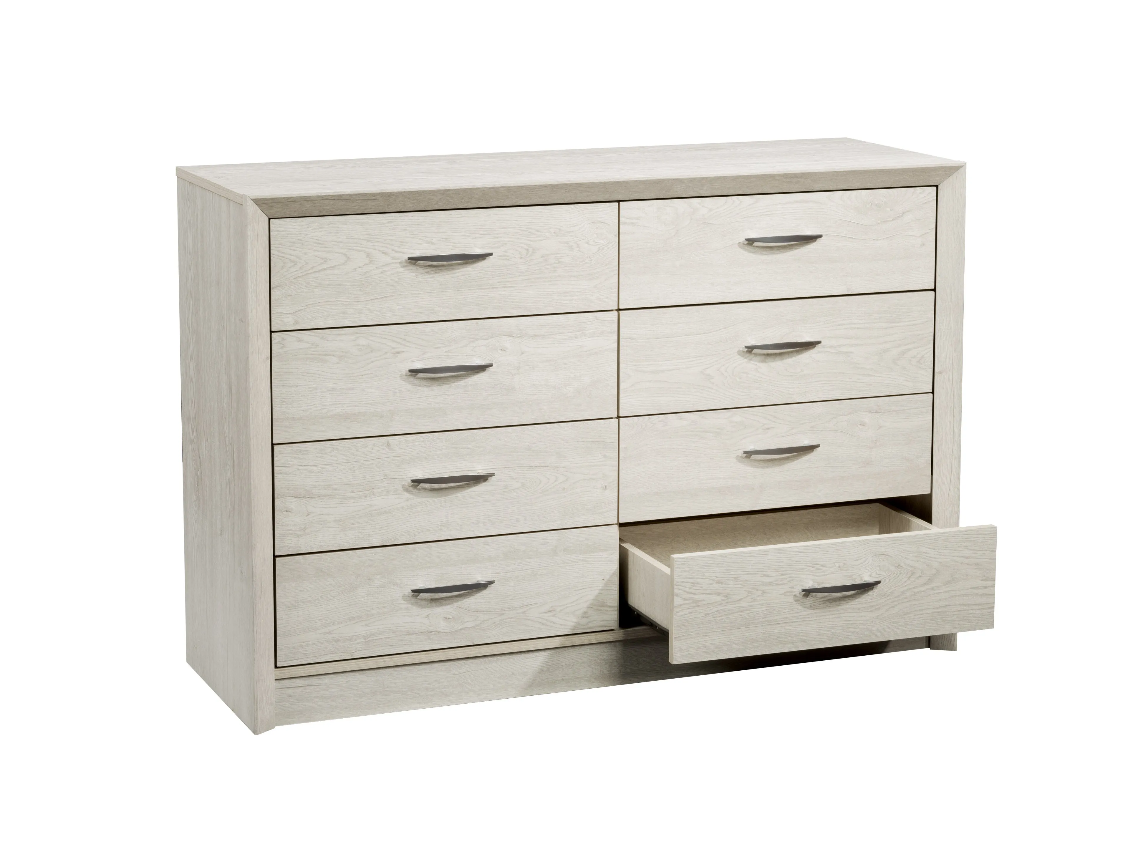 White Washed Oak 8 Drawer Dresser