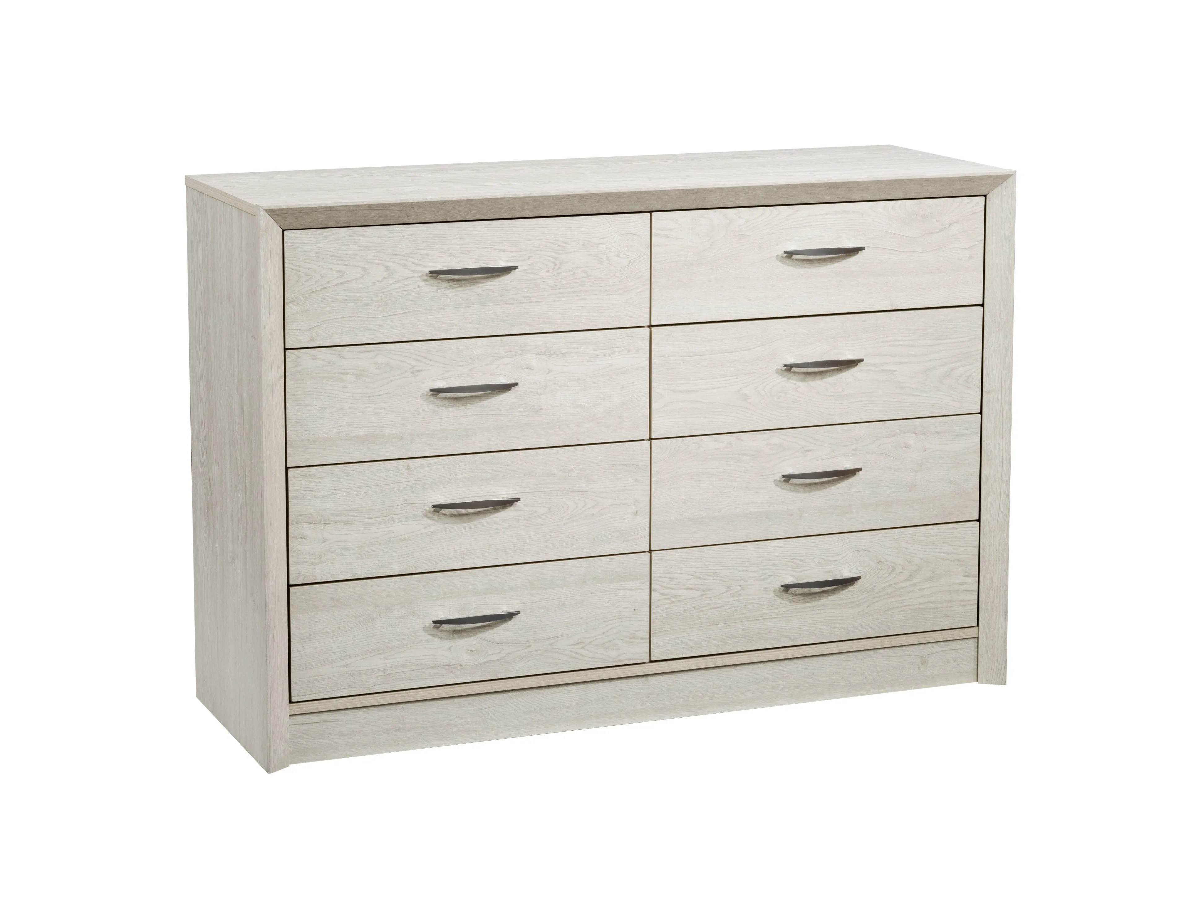 White Washed Oak 8 Drawer Dresser