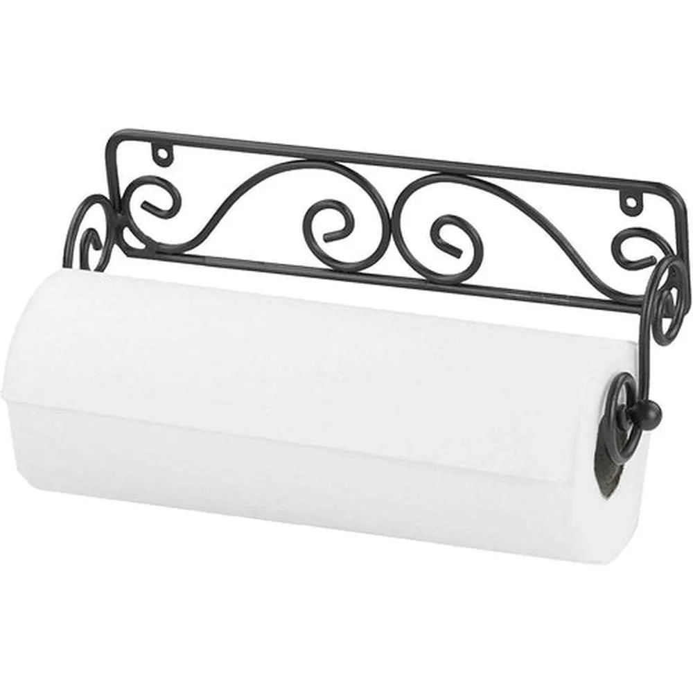 Wrought Iron Wall Mounted Tissue Paper roll Holder 12 x 3 x 5 Inches