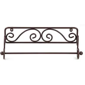 Wrought Iron Wall Mounted Tissue Paper roll Holder 12 x 3 x 5 Inches