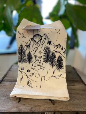 YGK - Fox   Mountain Tea Towel