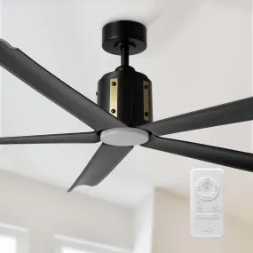 Zahar Modern Industrial Ceiling Fan with LED Light and Remote 60 inch