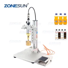 ZONESUN ZS-XGPZ1 Semi-automatic Pneumatic Plastic Bottle Cap Screwing Machine Essential Oil Bottle Capping Machine